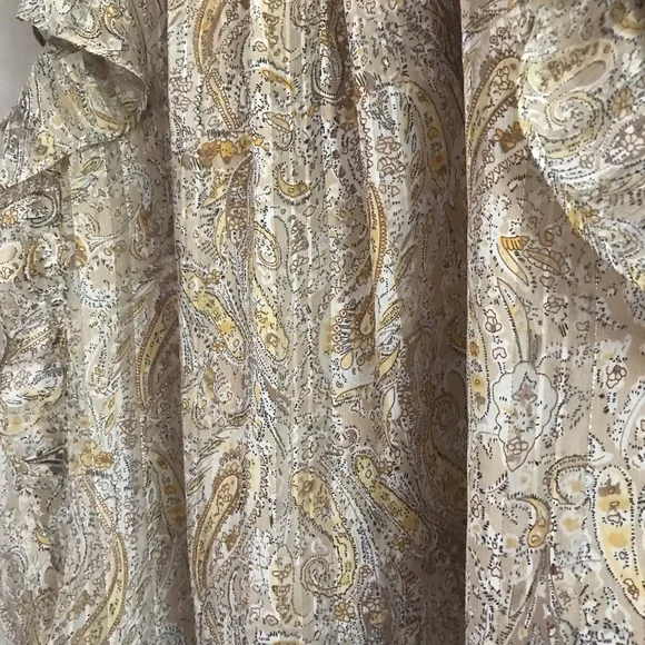 NWT Joie | Sheer Paisley Sleeveless Ruffle Top | Med - Picture 6 of 9